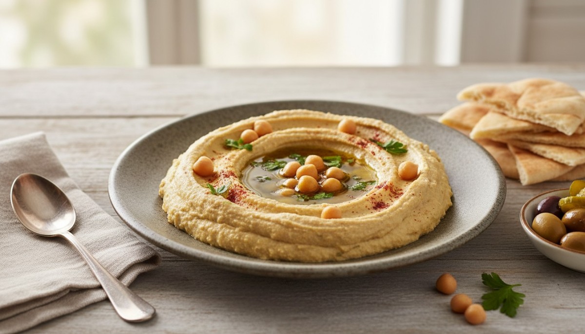 découvrez notre recette authentique de houmous à la farine de pois chiche, une spécialité savoureuse de la tradition libanaise, parfaite pour vos apéritifs et repas.