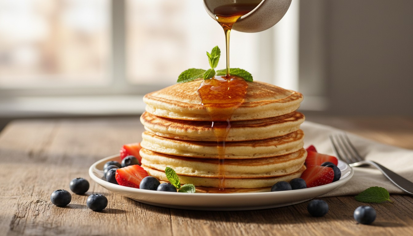 découvrez notre recette simple et rapide de pancakes faciles sans œufs ni beurre, parfaits pour un petit-déjeuner gourmand et léger.