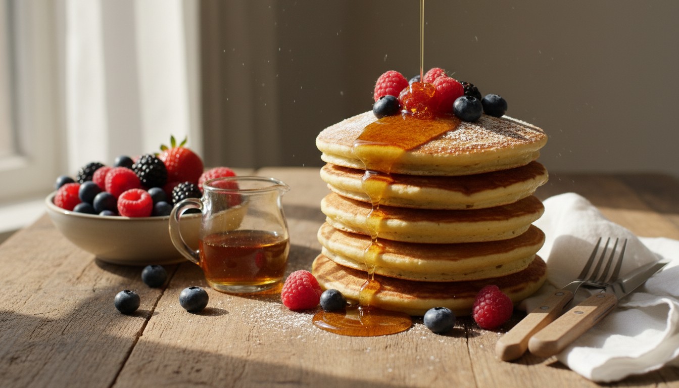 découvrez notre recette de pancakes healthy, sans œufs et sans lait, pour un petit-déjeuner délicieux et léger, adapté à tous les régimes alimentaires.
