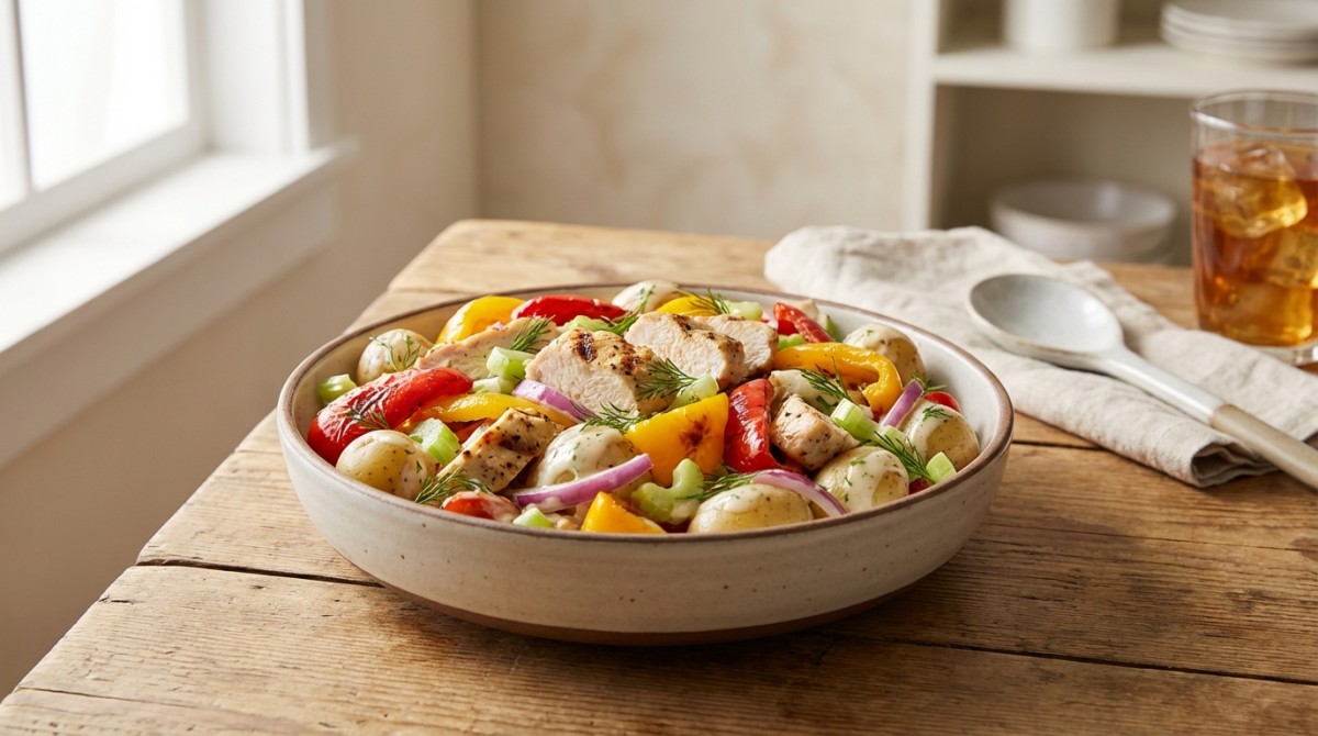 recette salade de poulet poivron​
