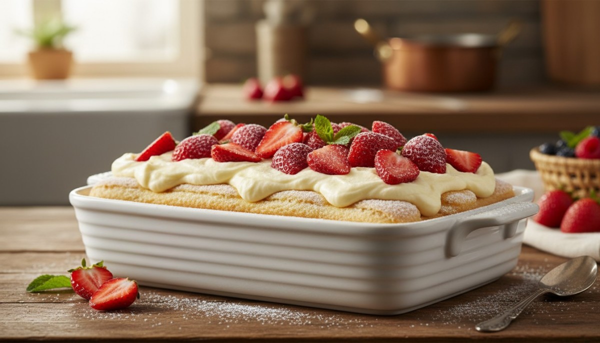 découvrez notre recette italienne facile de dessert aux boudoirs et aux fraises, parfaite pour une douceur fruitée et rapide à préparer.