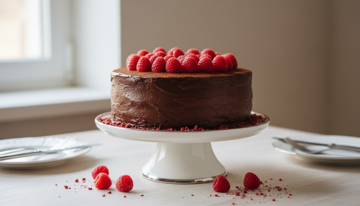 découvrez notre délicieuse recette de gâteau au chocolat et aux framboises, sans œufs ni beurre, pour un dessert gourmand et léger qui plaira à tous.