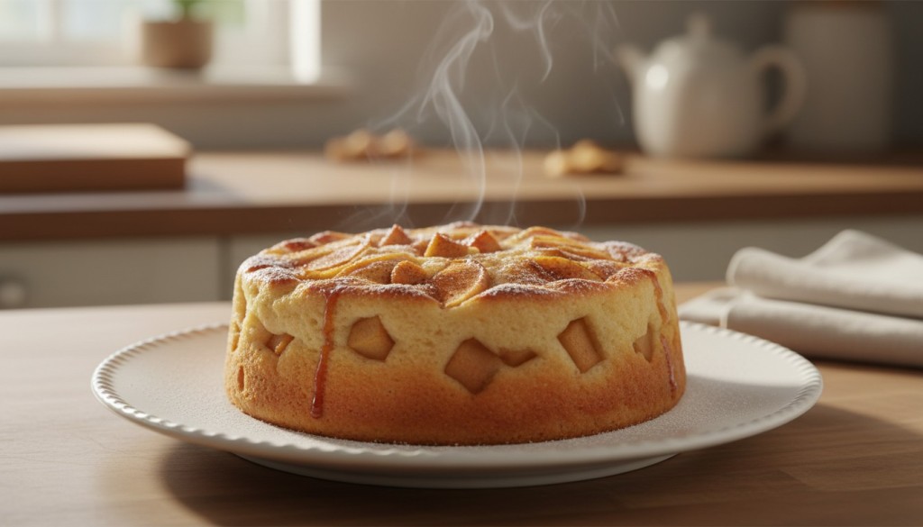 découvrez une recette facile et rapide de gâteau aux pommes léger, préparé en un rien de temps au micro-ondes pour un dessert savoureux.