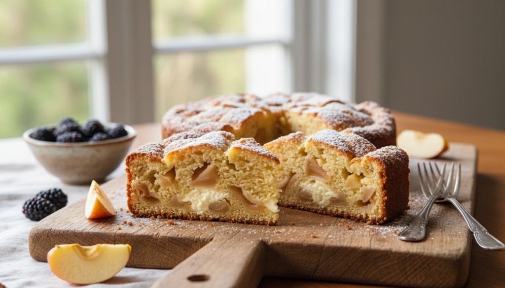 découvrez notre recette facile et délicieuse de gâteau léger aux pommes et à la ricotta, parfait pour un goûter en famille gourmand et sain.