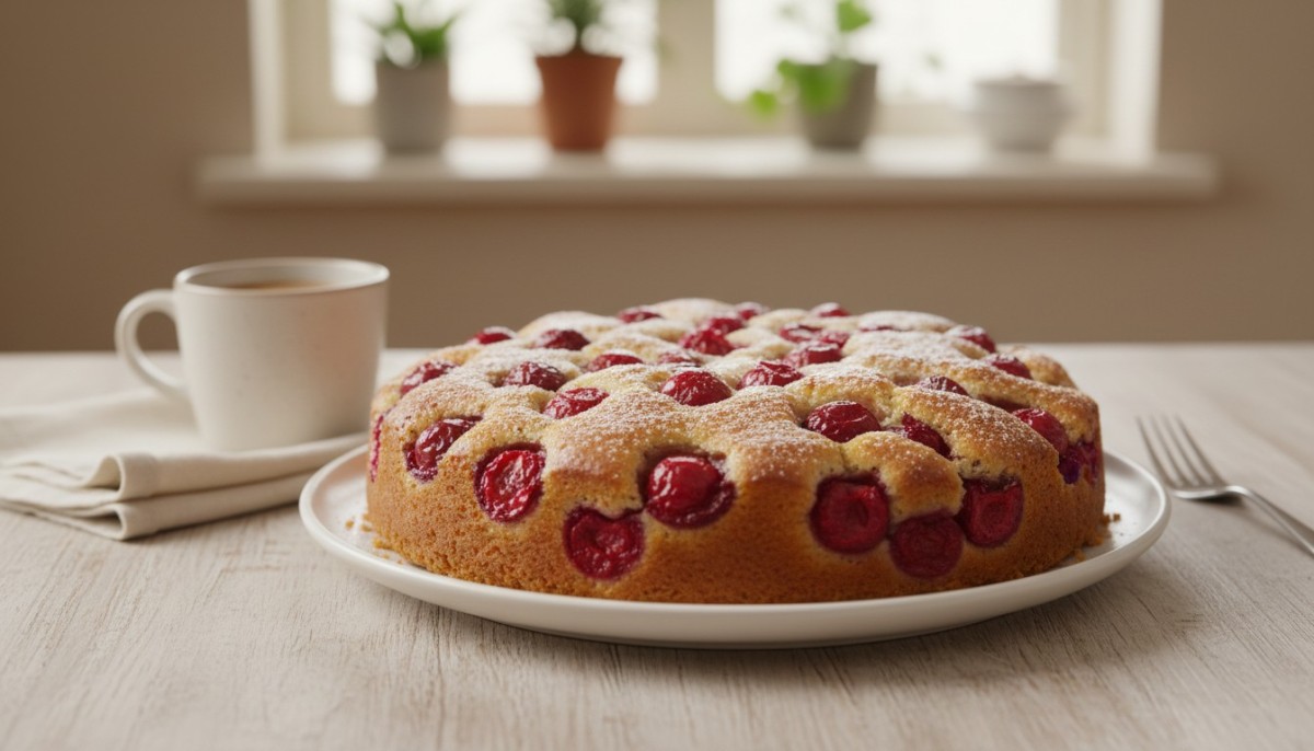 découvrez notre gâteau moelleux aux cerises, sans lactose, parfumé et délicieux, idéal pour un petit-déjeuner gourmand et sain.
