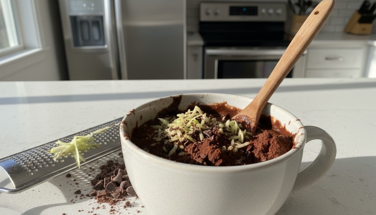 découvrez notre recette healthy et rapide de mug cake aux pommes et cacao, sans farine ni sucre, pour une pause gourmande et légère.