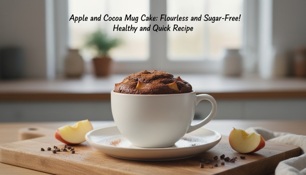 découvrez une recette healthy de mug cake aux pommes et cacao, sans farine ni sucre, rapide et facile à préparer pour une pause gourmande et saine.