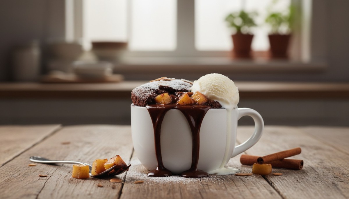 découvrez notre recette healthy et rapide de mug cake aux pommes et cacao, sans farine ni sucre, pour une pause gourmande et légère.