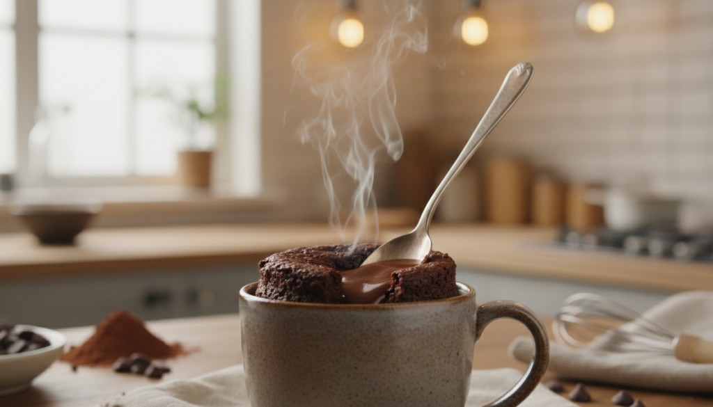 découvrez notre recette facile et rapide de mug cake fondant au chocolat sans œufs, un dessert gourmand prêt en quelques minutes pour toutes les envies sucrées.