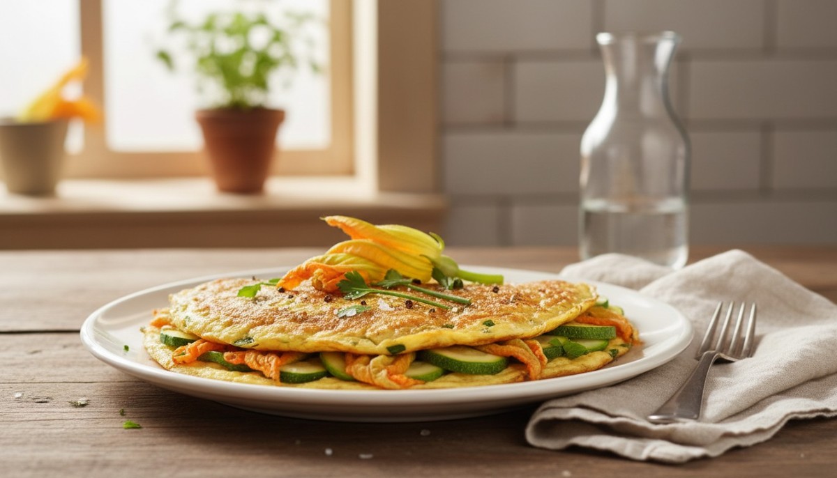 découvrez une recette d'été rapide et facile : l'omelette aux fleurs de courgettes, un plat savoureux et coloré parfait pour les repas légers et gourmands.