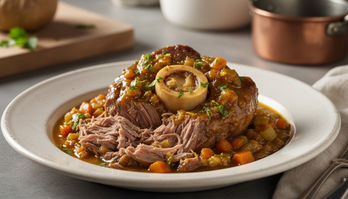 découvrez notre recette savoureuse d'osso buco de bœuf à l’italienne, un plat traditionnel riche en saveurs et parfait pour un repas convivial.