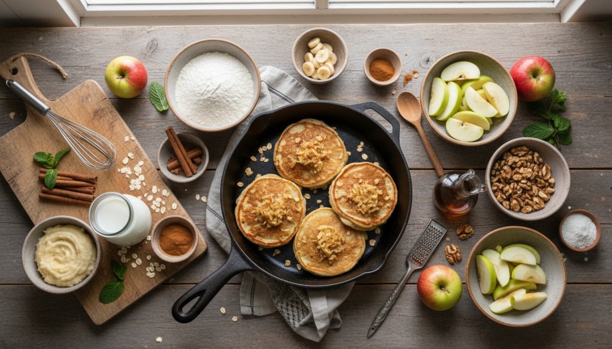 découvrez notre recette rapide et légère de pancakes aux pommes, prêts en 1 minute et contenant moins de 100 calories. un délice sain et irrésistible à savourer sans culpabilité !