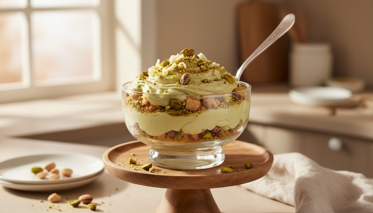 découvrez notre parfait glacé à la pistache, un dessert familial onctueux et gourmand, facile à préparer sans sorbetière pour régaler petits et grands.