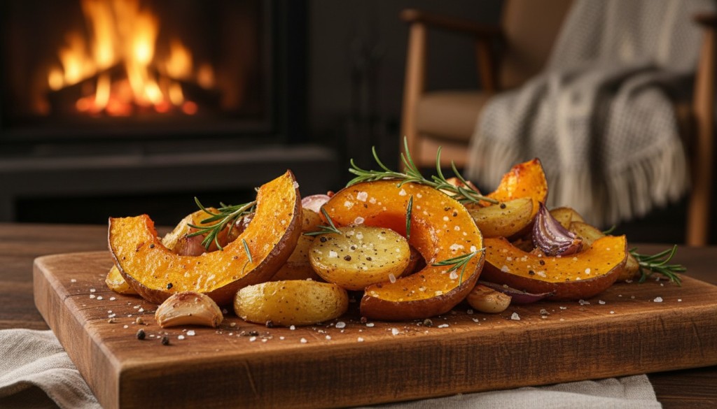découvrez notre recette facile et savoureuse de potiron et pommes de terre au four, un accompagnement parfait pour réchauffer vos soirées d'automne.