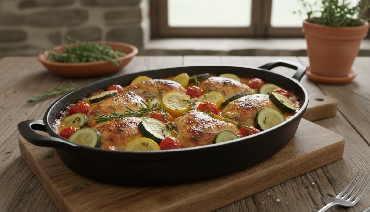 découvrez une recette simple et savoureuse de poulet et courgettes au four, idéale pour un dîner délicieux et équilibré en toute convivialité.