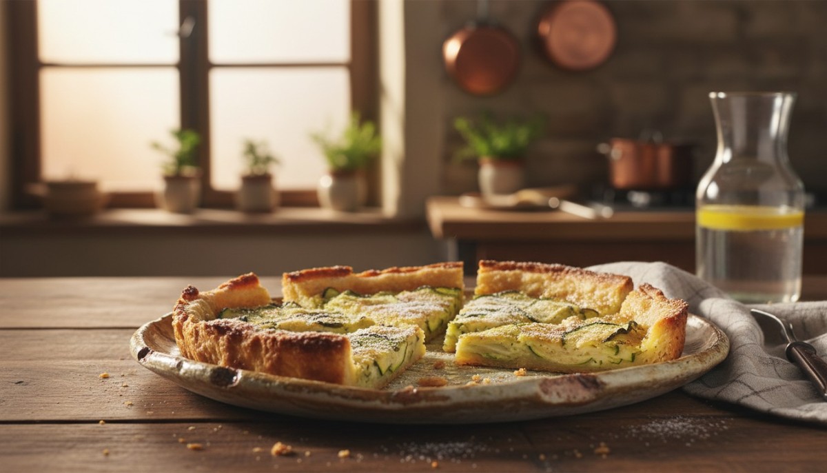 découvrez la recette authentique de la scarpaccia de courgettes, une délicieuse tarte salée italienne aux courgettes, parfaite pour un repas savoureux et facile à préparer.