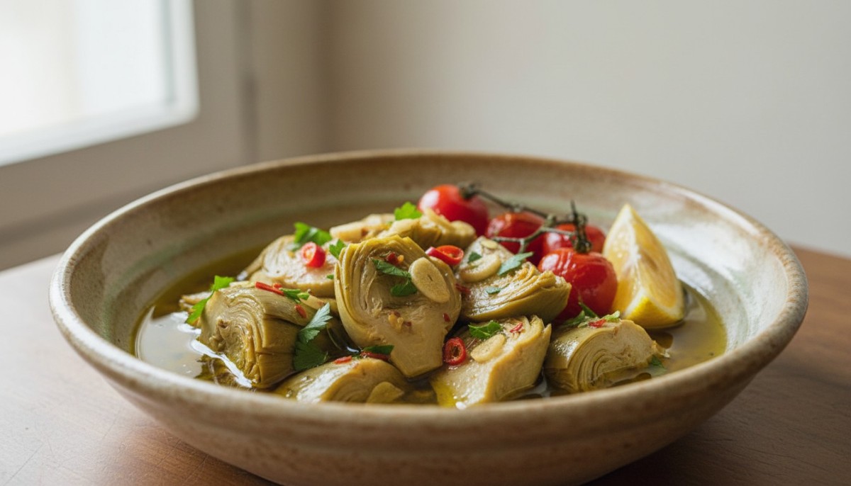 découvrez notre recette italienne facile d'artichauts à l’huile, idéale pour un antipasti savoureux et simple à préparer.