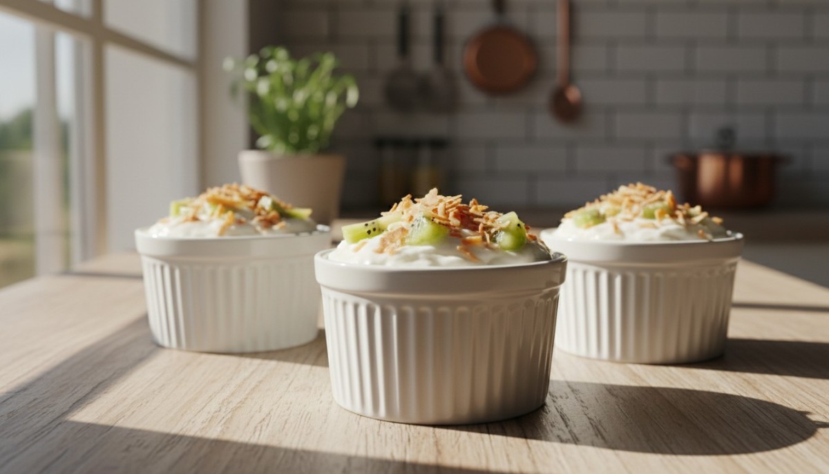 découvrez notre dessert au coco prêt en 5 minutes, diététique et savoureux, à base de lait de coco et sucre glace, parfait pour une douceur rapide et saine.