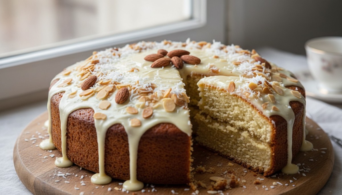 découvrez notre gâteau aux amandes, noix de coco et vanille, une recette délicieuse, rapide à préparer et entièrement sans gluten pour un plaisir sain et gourmand.