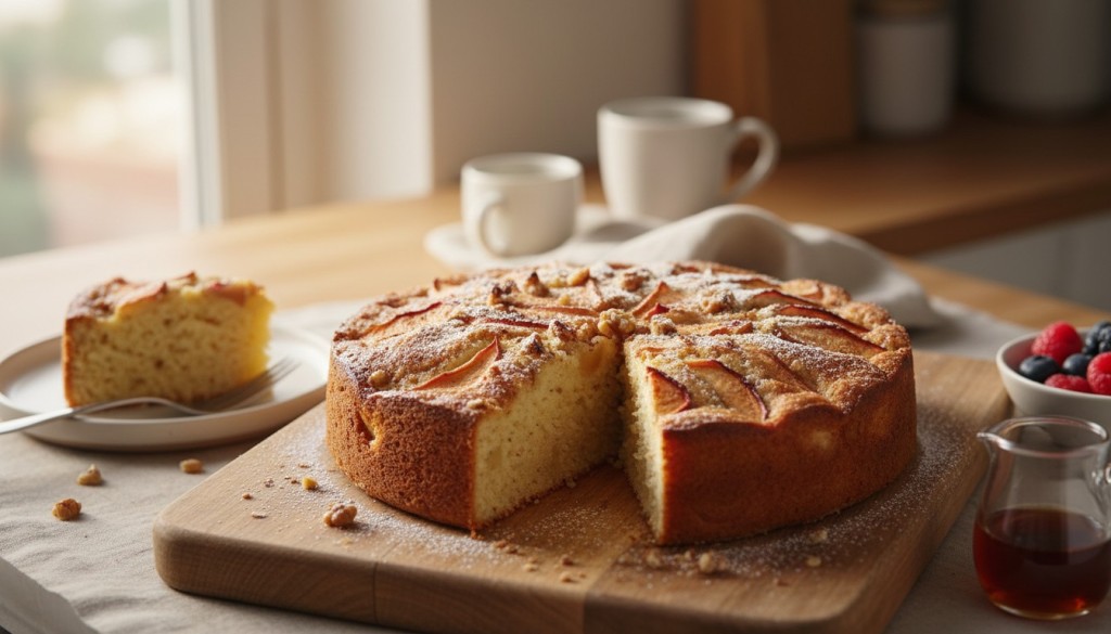 découvrez notre gâteau aux pommes à l’acquafaba, une recette vegan, sans œufs ni lait, idéale pour un petit-déjeuner gourmand et sain.