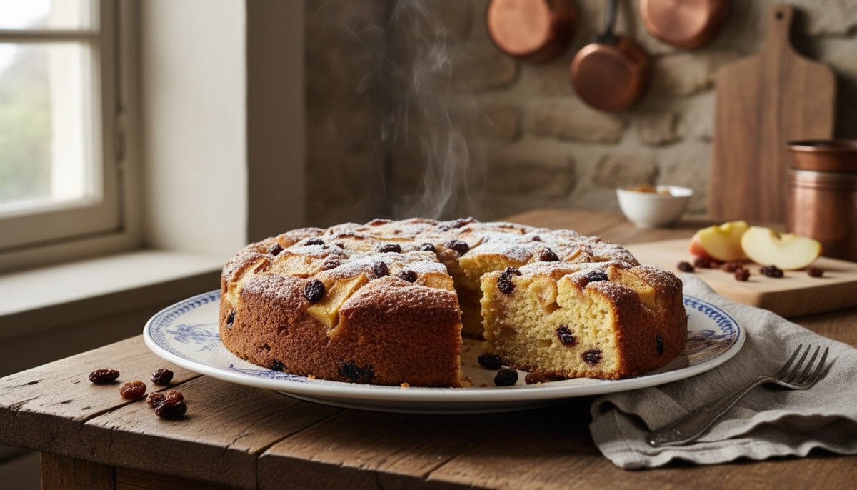 découvrez la recette classique du gâteau de semoule aux pommes et raisins secs, un dessert gourmand et facile à préparer qui ravira toute la famille.