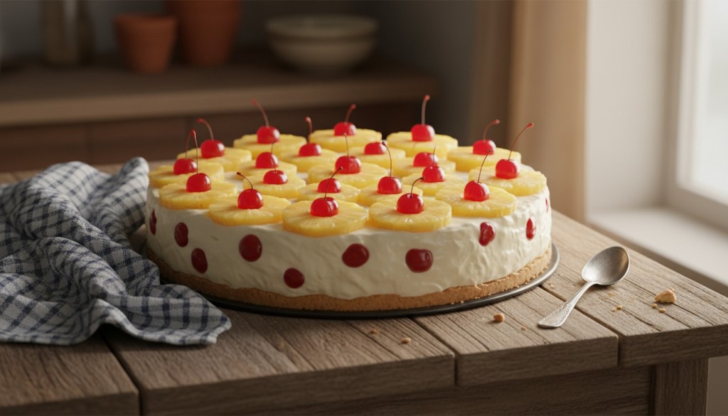 découvrez notre gâteau sans cuisson à l’ananas, un dessert frais, léger et facile à préparer, idéal pour terminer vos repas en beauté.