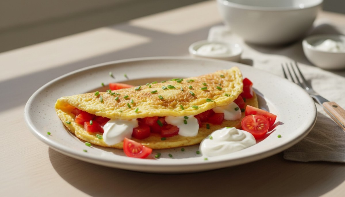 découvrez notre recette d'omelette à la tomate et au yaourt, une préparation hyper rapide, économique et savoureuse, parfaite pour un repas léger et gourmand.