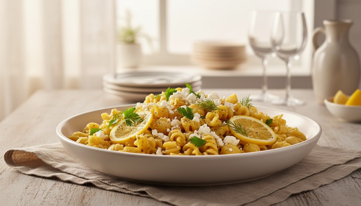 découvrez notre recette facile de pâtes au citron et feta, un plat savoureux et rapide à réaliser, parfait pour un repas équilibré et plein de fraîcheur.