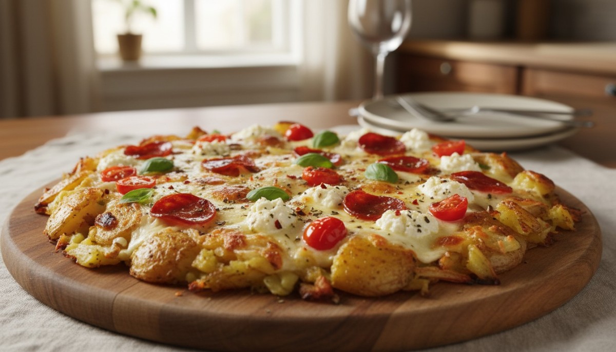 découvrez notre recette gourmande de pommes de terre écrasées façon pizza, un plat savoureux et facile à préparer pour régaler toute la famille.