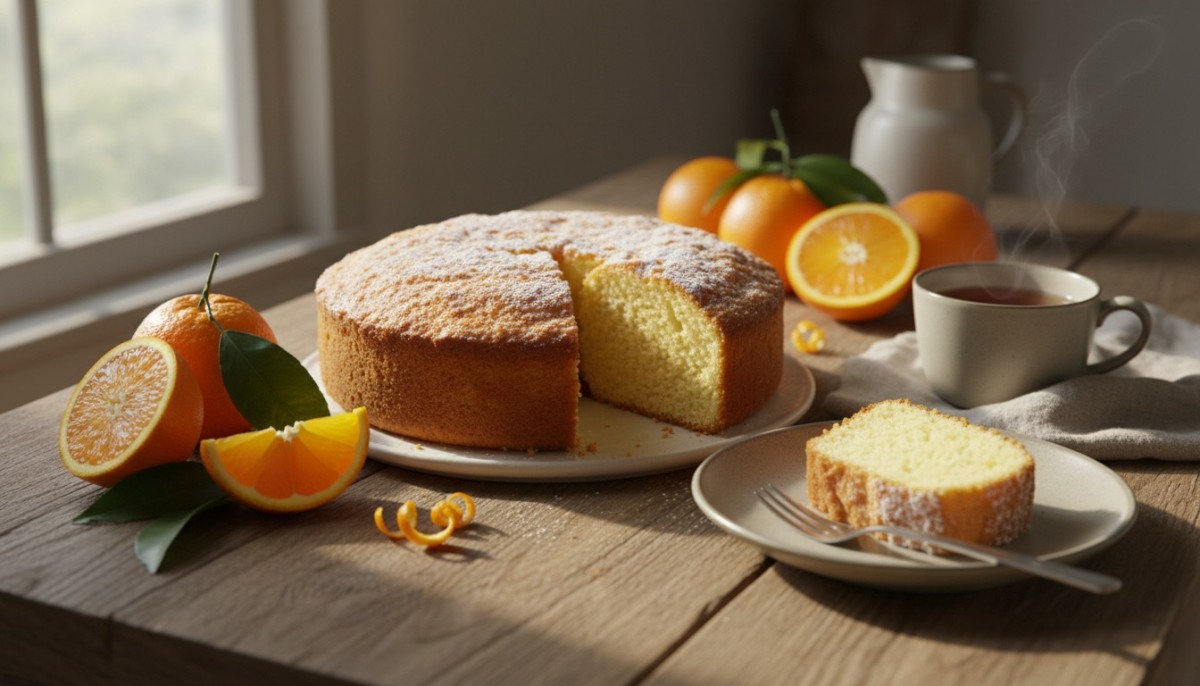 découvrez la recette facile et légère du gâteau à l’orange de grand-mère, sans œufs ni beurre, parfait pour un petit-déjeuner sain et gourmand.
