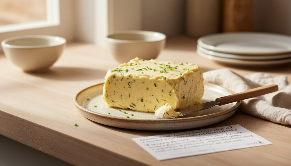 découvrez notre recette simple et saine de beurre végétal maison, une alternative parfaite au beurre traditionnel à base de lait d'origine animale pour une cuisine plus végétale et gourmande.