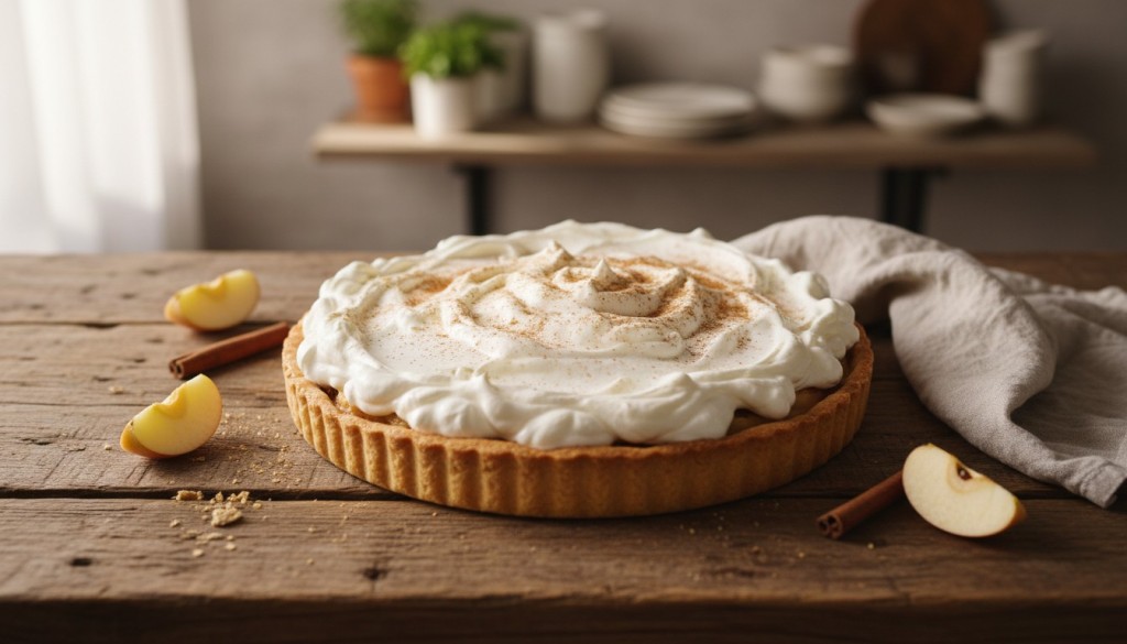 découvrez une recette simple et savoureuse de tarte aux pommes à la crème soufflée, fondante en bouche, idéale pour toutes les occasions.