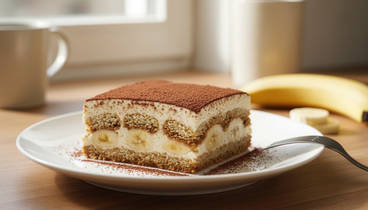 découvrez notre recette de tiramisu aux flocons d’avoine et à la banane, un dessert protéiné gourmand, peu calorique et rassasiant, parfait pour allier plaisir et équilibre.