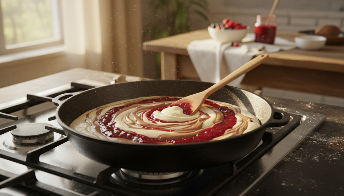 découvrez ma recette facile de gâteau marbré à la confiture, préparé sans utiliser le four. un dessert gourmand et rapide à réaliser pour toutes les occasions !