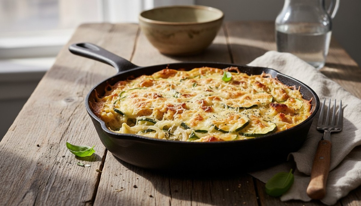 découvrez une recette simple et savoureuse de gratin de courgettes, oignons et parmesan à la poêle, parfaite comme accompagnement pour vos grillades au barbecue.