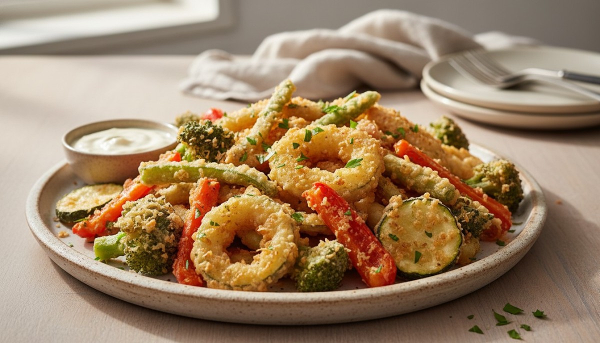 découvrez une recette facile de légumes frits avec une pâte à frire croustillante sans œufs, parfaite pour un encas savoureux et léger.