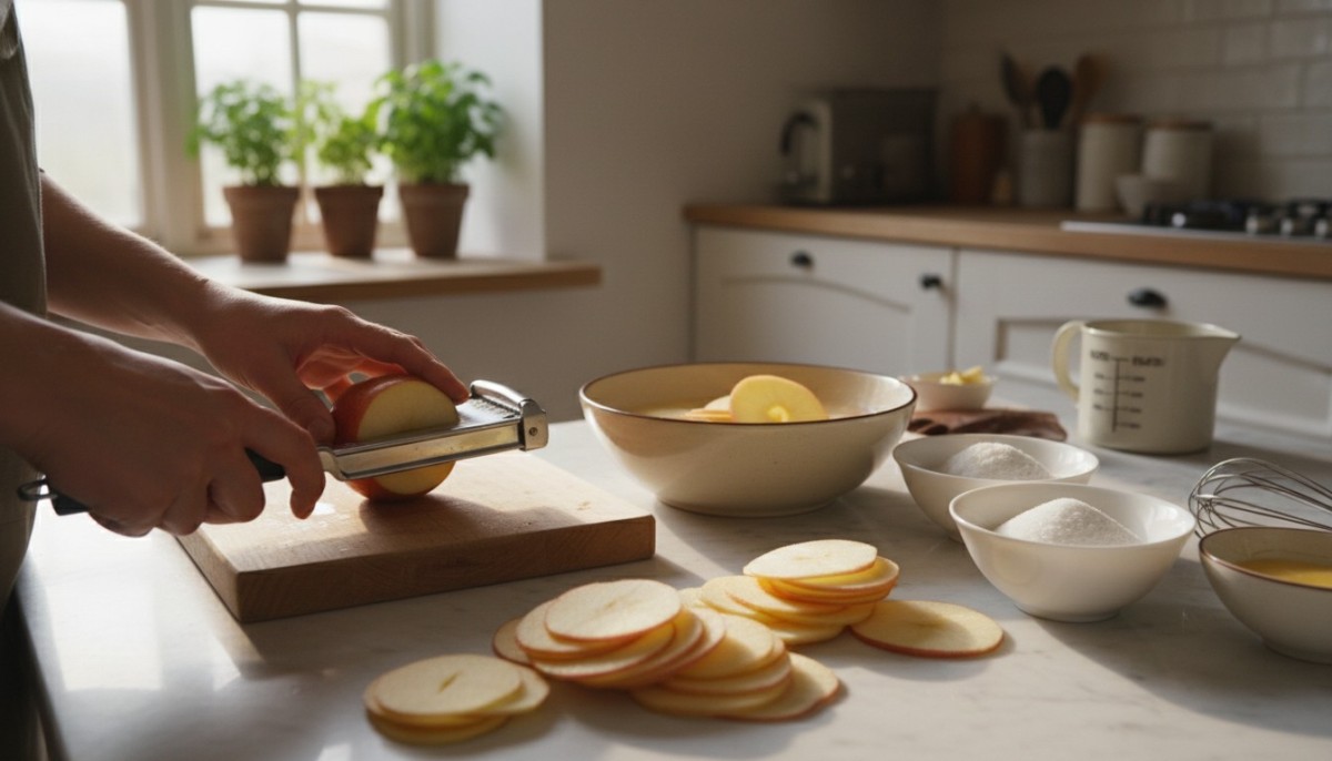 découvrez une recette légère et gourmande de gâteau invisible aux pommes, réalisée avec 4 pommes et très peu de farine pour un dessert sain et délicieux.