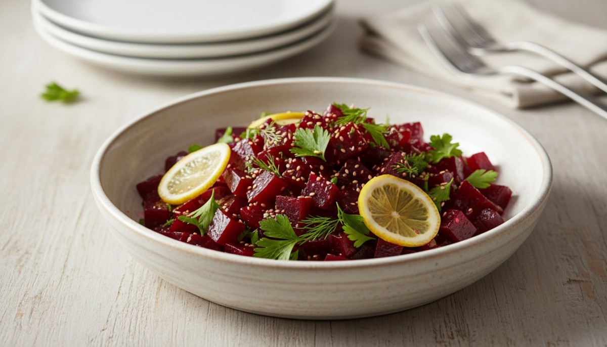 découvrez notre recette facile de salade turque de betteraves, fraîche et pleine de saveurs, idéale pour un repas sain et coloré.