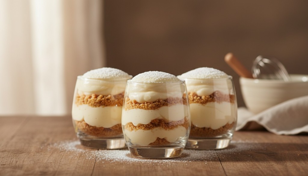 découvrez la recette facile et traditionnelle de verrines de crème pâtissière et biscuits secs, un dessert gourmand signé grand-mère à préparer en toute simplicité.